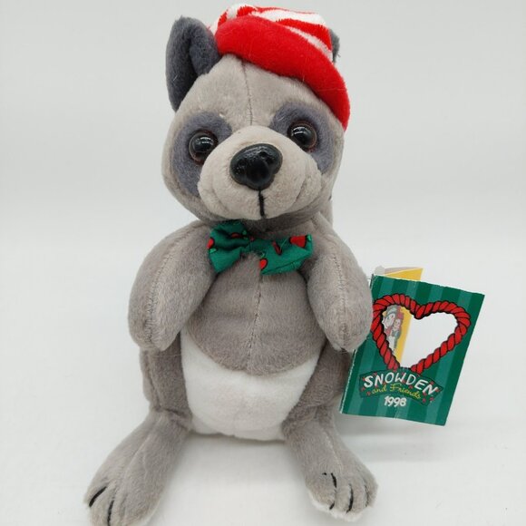 Snowden-Friends Raccoon Stuffed Christmas Plush 1998 Original Tags - Picture 10 of 10